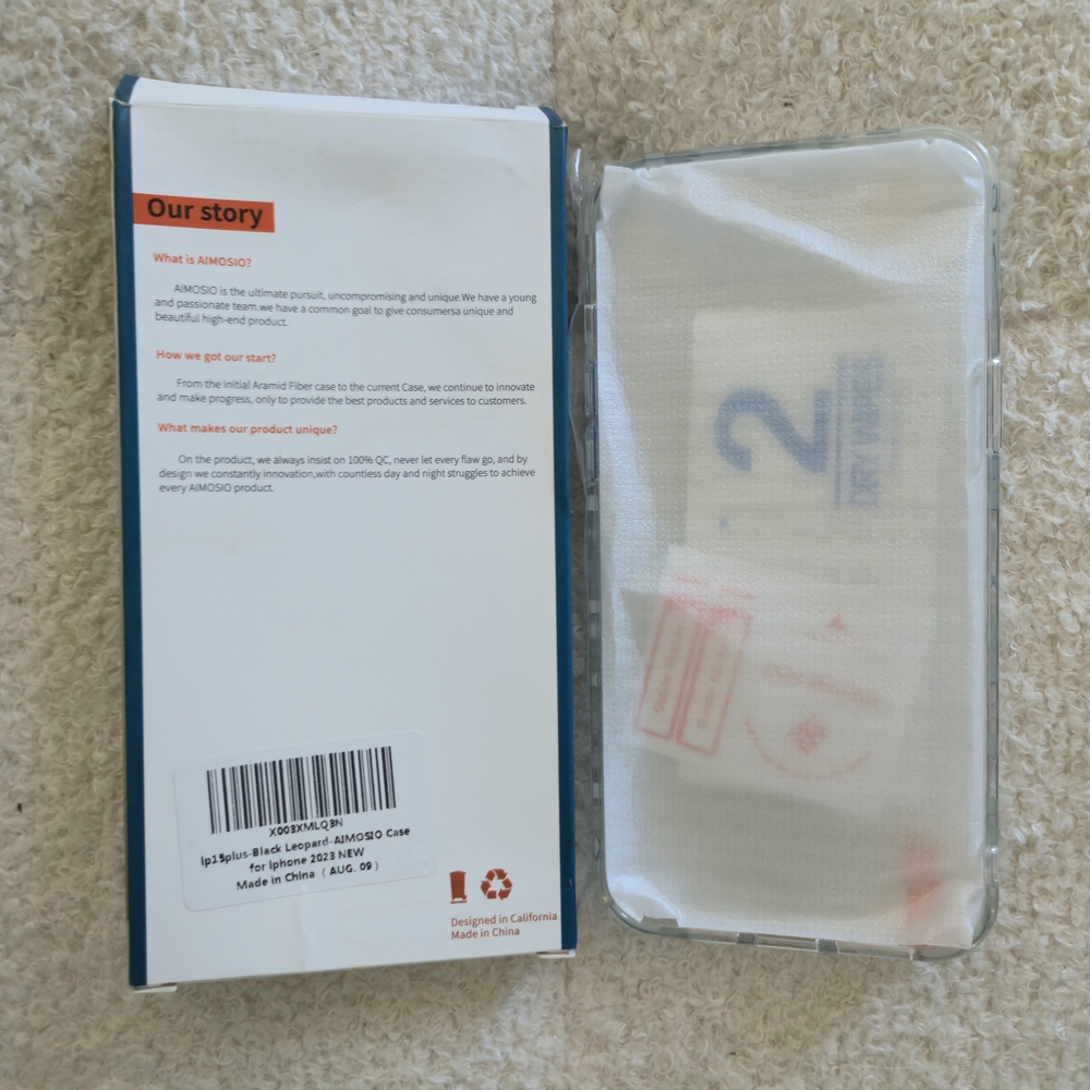 iPhone 15 Plus Case Black Leopard Print Clear TPU AIMOSIO Slim Cover New - Picture 2 of 3